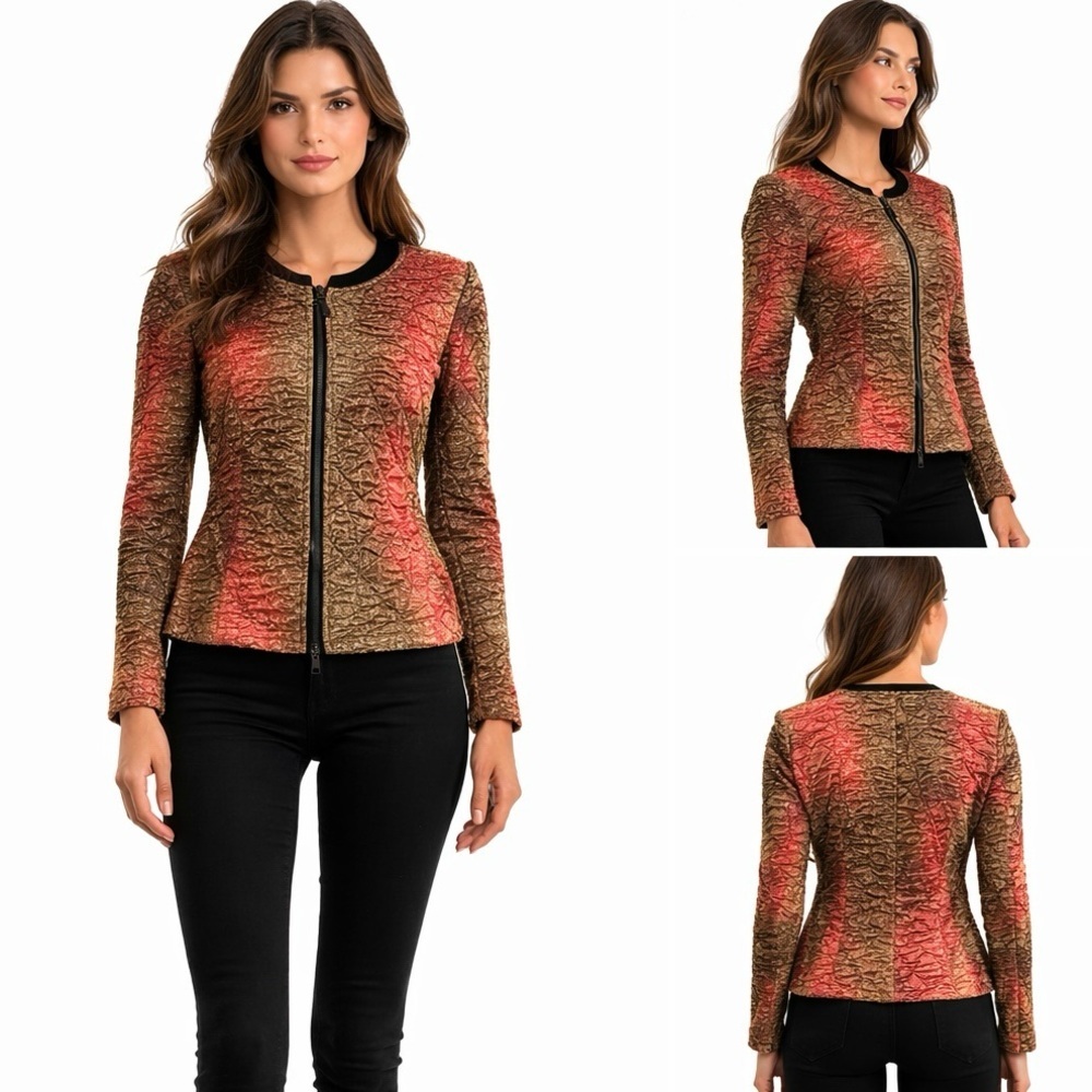 Joseph Ribkoff Textured Metallic jacket - Picture 9 of 9